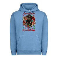 Pigment Pebble Blue Christmas life is better with a dachshund Urban Hoodie - JahusDesignShop