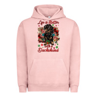 Pigment Salmon Christmas life is better with a dachshund Urban Hoodie - JahusDesignShop