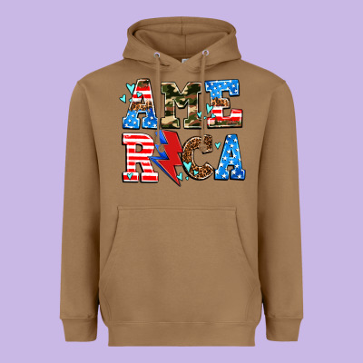 America With Heart Heavyweight Hoodie Designed By Adodesignshop