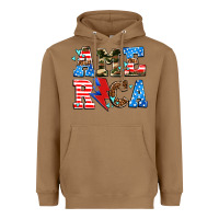 Toasted Coconut america with heart Heavyweight Hoodie - AdoDesignShop