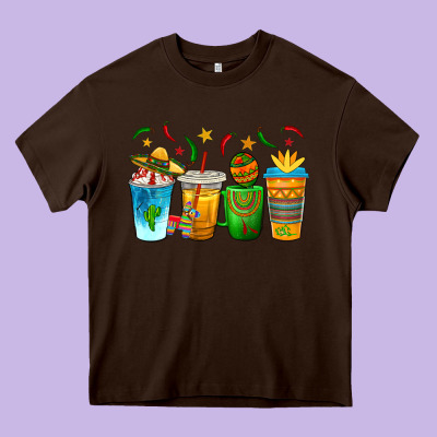 Cinco De Mayo Coffee Cups Heavy Core Tee Designed By Texasbilliewilder