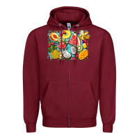 Burgundy summer fruits background Zipper Hoodie - BarkalooDesign