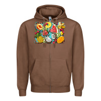 Chestnut summer fruits background Zipper Hoodie - BarkalooDesign