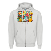 Summer Fruits Background Zipper Hoodie | Teevron