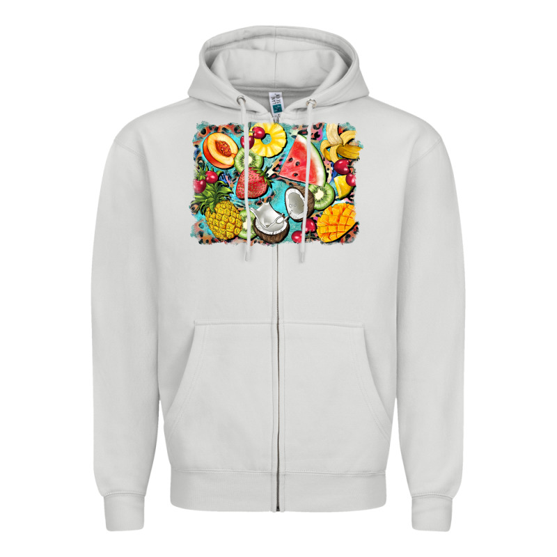 Summer Fruits Background Zipper Hoodie by BarkalooDesign | Teevron