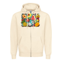 Sandshell summer fruits background Zipper Hoodie - BarkalooDesign