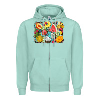 Seafoam summer fruits background Zipper Hoodie - BarkalooDesign
