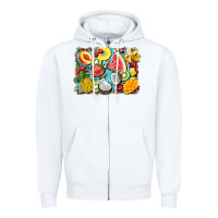 White summer fruits background Zipper Hoodie - BarkalooDesign
