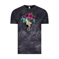 Cloud Black cowhide bull skull Vintage Tee - Jasminsmagicworld