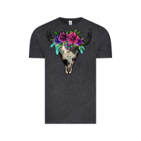 Vintage Black cowhide bull skull Vintage Tee - Jasminsmagicworld