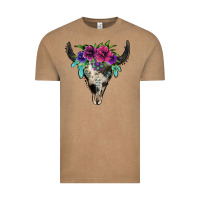 Vintage Coffee cowhide bull skull Vintage Tee - Jasminsmagicworld