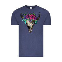 Vintage Denim cowhide bull skull Vintage Tee - Jasminsmagicworld