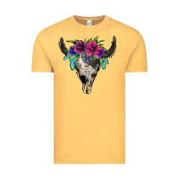 Vintage Mustard cowhide bull skull Vintage Tee - Jasminsmagicworld