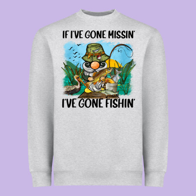 If I've Gone Missin' I've Gone Fishin' Heavyweight Sweatshirt Designed By Barkaloodesign