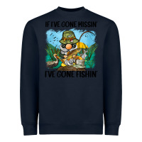 Navy if i've gone missin' i've gone fishin' Heavyweight Sweatshirt - BarkalooDesign