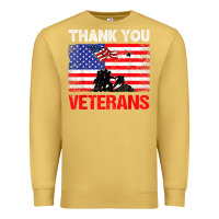 Antique Gold thank you veterans service patriot veteran day american flag t shirt Premium Sweatshirt - maiPhamDesign