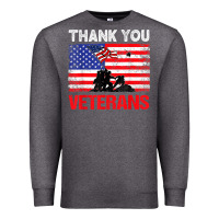 Charcoal Heather thank you veterans service patriot veteran day american flag t shirt Premium Sweatshirt - maiPhamDesign