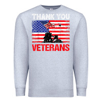 Heather Grey thank you veterans service patriot veteran day american flag t shirt Premium Sweatshirt - maiPhamDesign