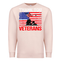 Pale Pink thank you veterans service patriot veteran day american flag t shirt Premium Sweatshirt - maiPhamDesign