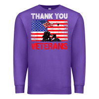Thank You Veterans Service Patriot Veteran Day American Flag T Shirt Premium Sweatshirt | Teevron