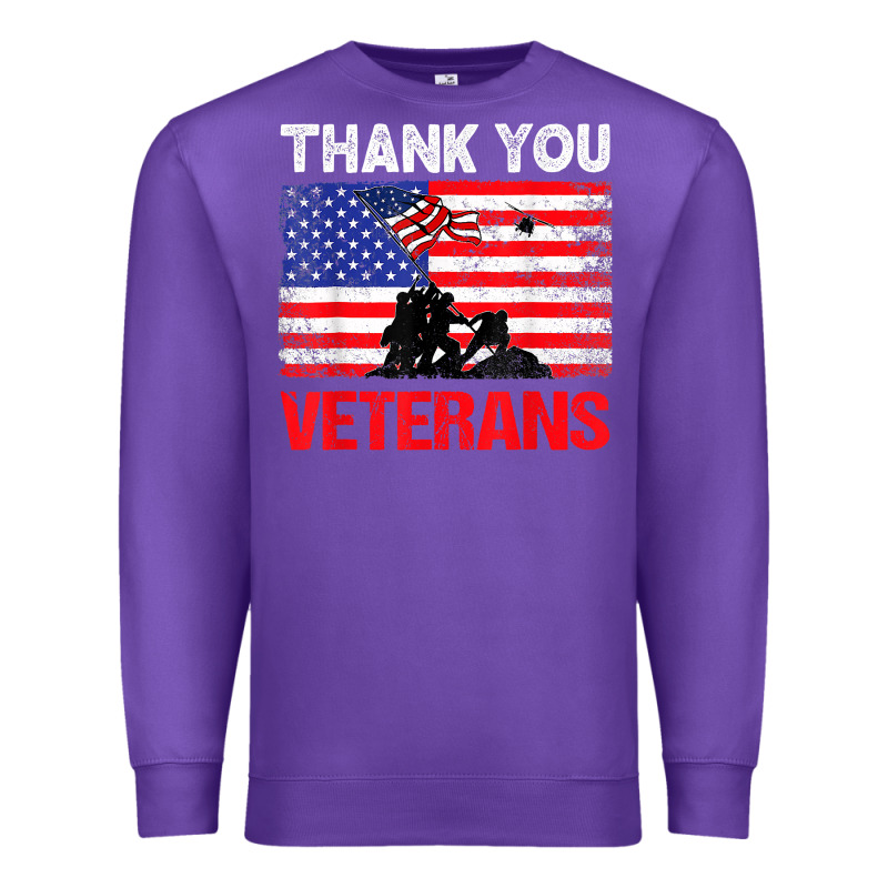 Thank You Veterans Service Patriot Veteran Day American Flag T Shirt Premium Sweatshirt by maiPhamDesign | Teevron