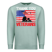 Seafoam thank you veterans service patriot veteran day american flag t shirt Premium Sweatshirt - maiPhamDesign