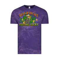 Cloud Purple Dead inside but feeling lucky St. Patrick's Day Vintage Tee - CowGirlArtShop