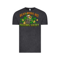 Vintage Black Dead inside but feeling lucky St. Patrick's Day Vintage Tee - CowGirlArtShop
