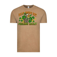 Vintage Coffee Dead inside but feeling lucky St. Patrick's Day Vintage Tee - CowGirlArtShop