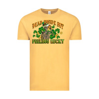 Vintage Mustard Dead inside but feeling lucky St. Patrick's Day Vintage Tee - CowGirlArtShop