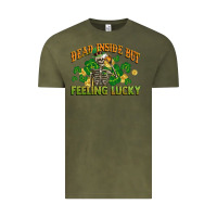 Vintage Olive Dead inside but feeling lucky St. Patrick's Day Vintage Tee - CowGirlArtShop