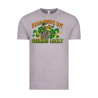 Dead Inside But Feeling Lucky St. Patrick's Day Vintage Tee | Teevron