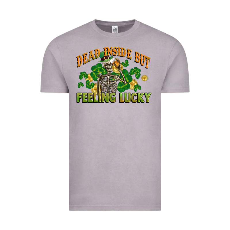 Dead Inside But Feeling Lucky St. Patrick's Day Vintage Tee by CowGirlArtShop | Teevron