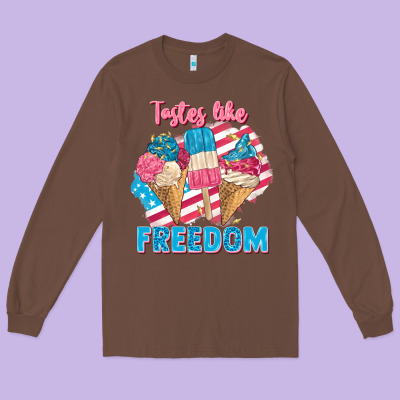 Tastes Like Freedom 4th Of July Long Sleeve Tee Designed By Fadigitalartstudio