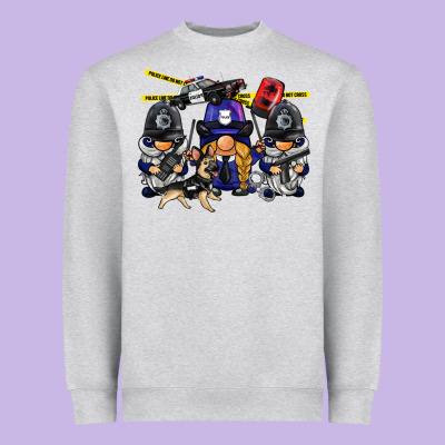Police Gnome Heavyweight Sweatshirt Designed By Barkaloodesign