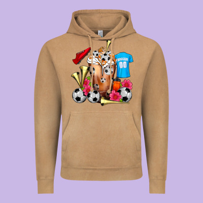 Soccer Cold Drink Frappe Vintage Hoodie Designed By Fadigitalartstudio