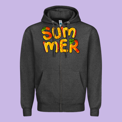 Summer Mango Zipper Hoodie Designed By Barkaloodesign