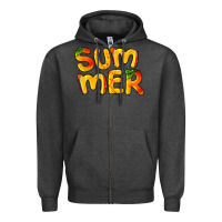 Charcoal Heather summer mango Zipper Hoodie - BarkalooDesign