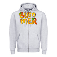 Heather Grey summer mango Zipper Hoodie - BarkalooDesign