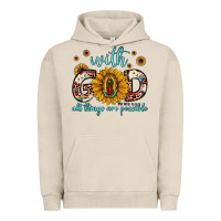 Pigment French Oak with god all things are possible matthew 19 26 Urban Hoodie - JahusDesignShop