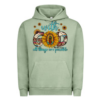 Pigment Oil Green with god all things are possible matthew 19 26 Urban Hoodie - JahusDesignShop