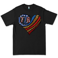 Black american western leopard flag heart Premium Tee - Jasminsmagicworld