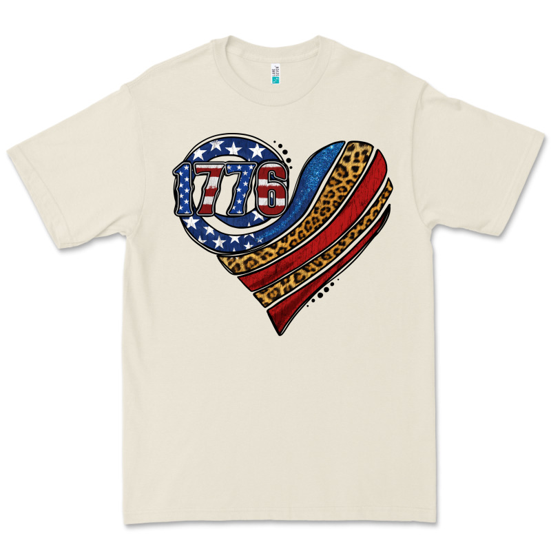 American Western Leopard Flag Heart Premium Tee by Jasminsmagicworld | Teevron