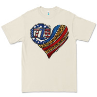 Bone american western leopard flag heart Premium Tee - Jasminsmagicworld