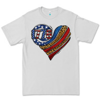 Dove Grey american western leopard flag heart Premium Tee - Jasminsmagicworld
