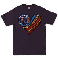 Plum american western leopard flag heart Premium Tee - Jasminsmagicworld