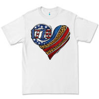 White american western leopard flag heart Premium Tee - Jasminsmagicworld
