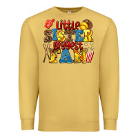 Antique Gold little sister biggest fan softball Premium Sweatshirt - AdoDesignShop
