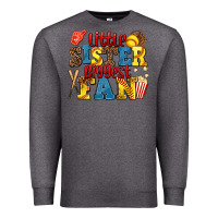 Charcoal Heather little sister biggest fan softball Premium Sweatshirt - AdoDesignShop