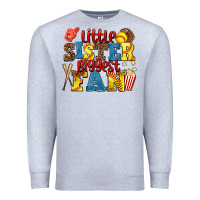 Heather Grey little sister biggest fan softball Premium Sweatshirt - AdoDesignShop
